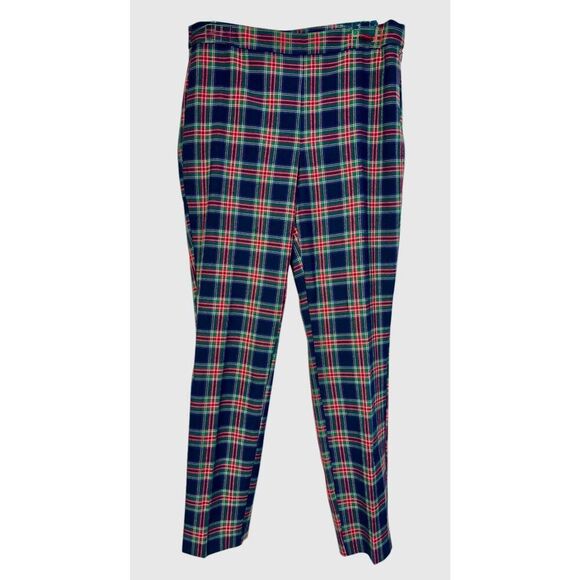 Talbots Tartan Plaid Navy/Blue/Green Pants Sz. 8 - Picture 3 of 11